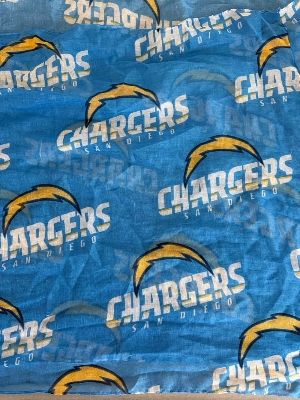 San Diego Chargers Infinity Scarf Light Blue Sheer NFL Football